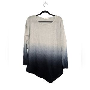 Two by Vince Camuto - Navy Ombre Knit Asymmetrical Tunic Sweater - Size Large